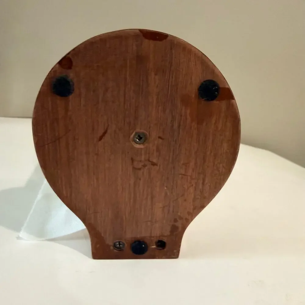 Wooden Toilet Shaped Paper Holder Hinged 2 Tone Freestanding 11 x 6